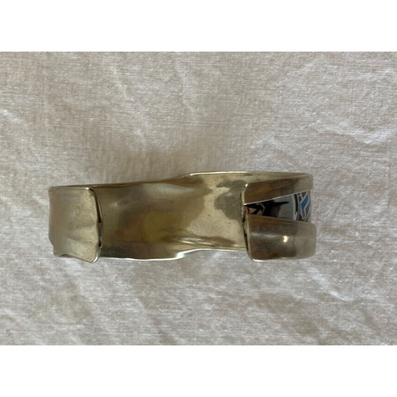 Cuff Bracelet Sexy Woman in Bikini Inlaid Graphic Silver Tone - Picture 6 of 8